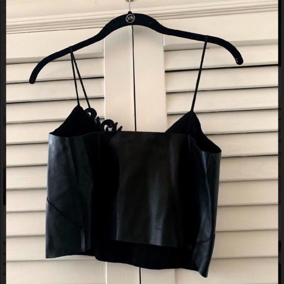Zara Collection Black Silk Lace Crop Cami - Picture 3 of 4